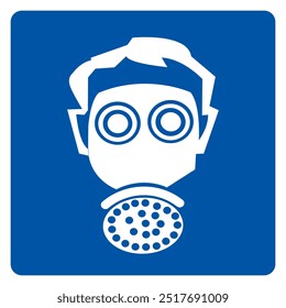 Wear Respirator Symbol Sign,Vector Illustration, Isolated On White Background Label.EPS10