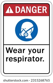 Wear respiratory equipment sign and labels