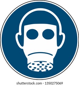 Wear respiratory protection - mandatory sign iso 7010 