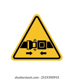 wear safety belt sign on yellow triangle board. Suitable for posters and web icons