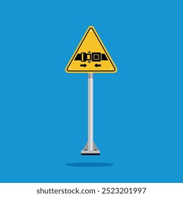 wear safety belt sign on yellow triangle board. Suitable for posters and web icons