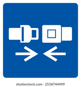 Wear Safety Belt Symbol Sign,Vector Illustration, Isolated On White Background Label.EPS10