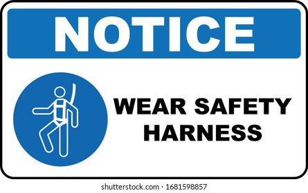 wear safety body harness and lifeline required 