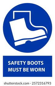 Wear safety footwear sign, Protective safety boots must be worn in this area