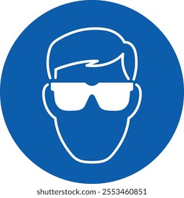 Wear Safety Glassed Symbol, Vector Illustration, Isolate On White Background Icon. Caution Eye Protection Required Symbol Sign ,Vector Illustration, Isolate On White Background Label.