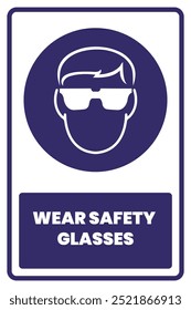 Use gafas de seguridad 1 Vector de señal de seguridad