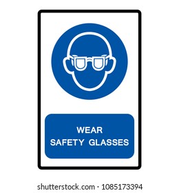 Wear Safety Glasses Symbol, Vector Illustration, Isolate White Background Icon. EPS10