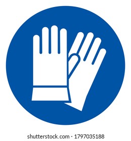Wear Safety Gloves Symbol Sign ,Vector Illustration, Isolate On White Background Label. EPS10
