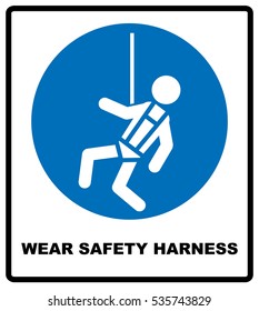 Wear safety harness sign