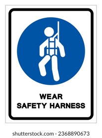 Wear Safety Harness Symbol Sign ,Vector Illustration, Isolate On White Background Label. EPS10