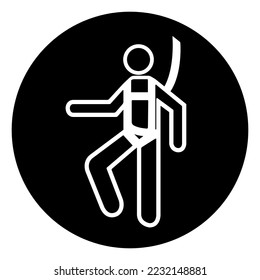 Wear Safety Harness Symbol Sign,Vector Illustration, Isolated On White Background Label. EPS10 