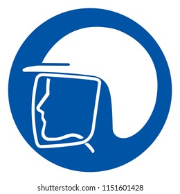 Wear Safety Helmet Symbol Sign,Vector Illustration, Isolate On White Background Icon. EPS10