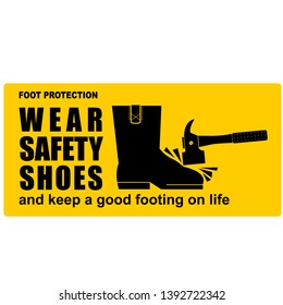 Wear Safety Shoes Sign Vector Stock Vector (Royalty Free) 1392722342 ...