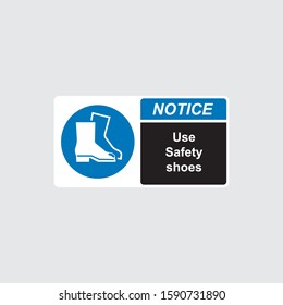 Wear Safety Shoes sign. vector illustration