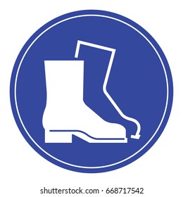 Safety Shoes Icon Blue Sign Construction Stock Vector (Royalty Free ...