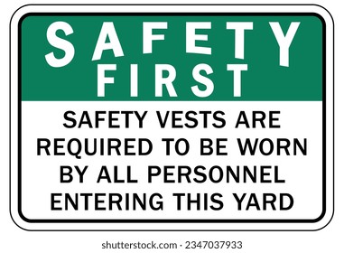 Wear safety vest sign and labels
