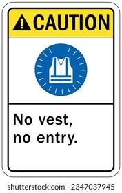 Wear safety vest sign and labels