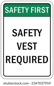 Wear safety vest sign and labels