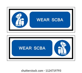 Wear SCBA (Self Contained Breathing Apparatus) Symbol Sign, Vector Illustration, Isolate On White Background Icon. EPS10