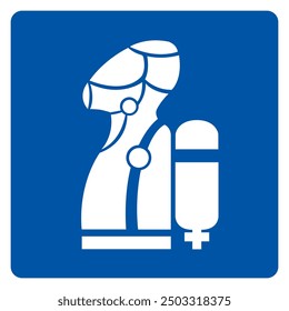 Wear SCBA Symbol Sign, Vector Illustration, Isolate On White Background Label.EPS10