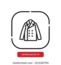 Wear symbol, Coat outline vector icon