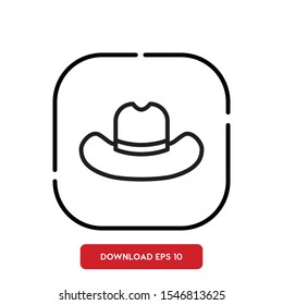 Wear symbol, hat outline vector icon