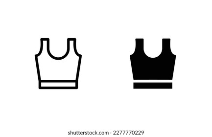 Wear Tank racerback cowl crop top fashion, oversized, apparel outwear shirt front, Women, men unisex, short sleeves, crew neck, dropped shoulder icon editable stroke vector sign flat 