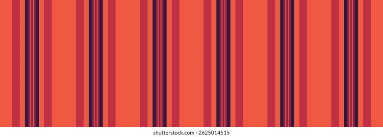 Use linhas de fundo de vetor, padrão vertical de textura chique. Exemplo de tecido de listras sem costura na paleta de cores vermelhas e escuras.