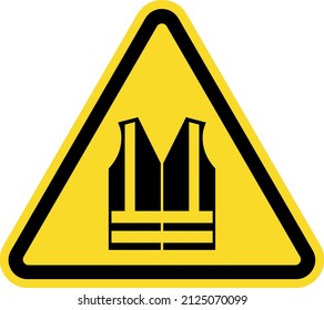 Wear vest warning sign. Safety signs and symbols. svg