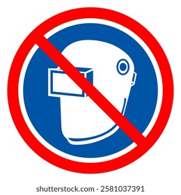 Wear Welding Helmet Symbol Sign,Vector Illustration, Isolated On White Background Label.EPS10 