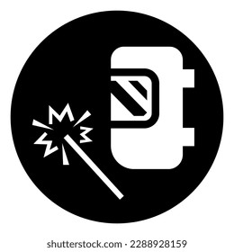 Wear Welding Mask Must Be Worn In This Area Symbol Sign ,Vector Illustration, Isolate On White Background Label. EPS10