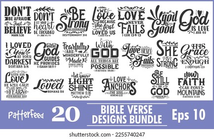 Wear Your Faith Proudly: A Collection of Inspiring Bible Verse Quotes Graphic T-Shirt Designs Bundle