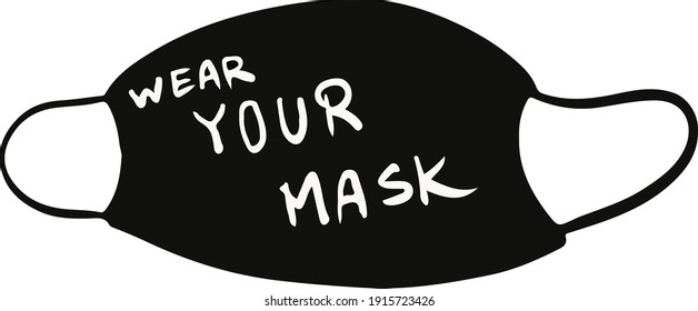 wear your mask illustration in vector style 