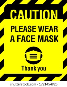 Wear Your Mask Instruction Sign