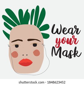 wear your mask print - vector