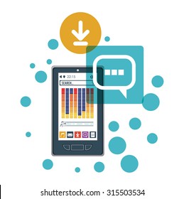 Wearabe technology concept with multimedia and aps icons design, vector illustration eps 10