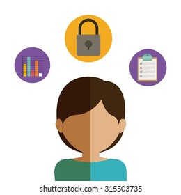 Wearabe technology concept with multimedia and aps icons design, vector illustration eps 10