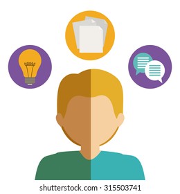 Wearabe technology concept with multimedia and aps icons design, vector illustration eps 10