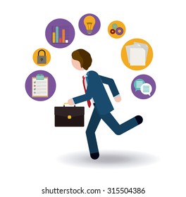 Wearabe technology concept with multimedia and aps icons design, vector illustration eps 10