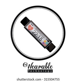 Wearabe technology concept with multimedia and aps icons design, vector illustration eps 10