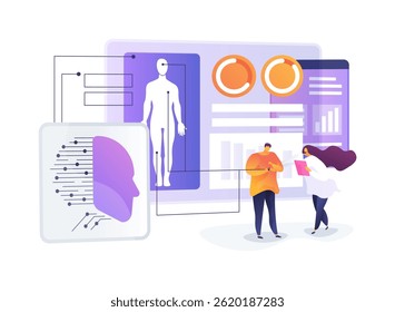Wearable Biosensors for Chronic Disease Monitoring abstract concept vector illustration. Wearable devices monitor chronic conditions in real-time, alerting healthcare providers. abstract metaphor.