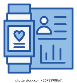 Wearable Blue White Single Icon Illustration