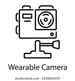 Wearable camera icon in line style 