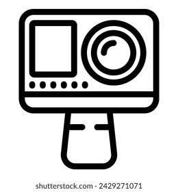 Wearable camera icon outline vector. Adventure electronic device. Modern shooting device