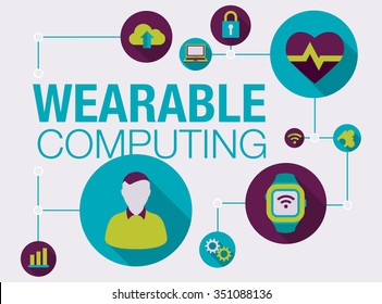 Wearable Computing Or Wearable Computer Vector Illustration Of Body-borne Computers And Machine Intelligence.