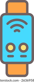 Wearable Device Filled Style Icon Design