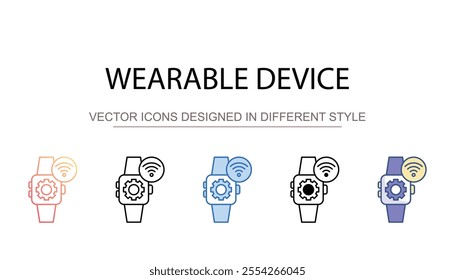 Wearable Device icon design with white background stock illustration