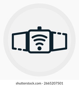 Icono de dispositivo portátil en estilo de línea. Perfecto para App, Sitios web, UI UX, presentaciones o infografías. Archivo de ilustración editable con diseño limpio y diseño moderno.
