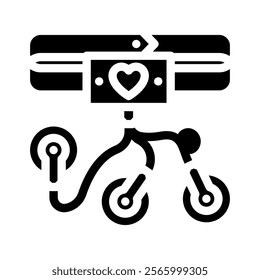 wearable ecg glyph icon vector. wearable ecg sign. isolated symbol illustration