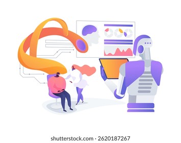 Wearable EEG Devices for Mental Health Monitoring abstract concept vector illustration. Wearable EEGs track brain activity to assess mental health. abstract metaphor.